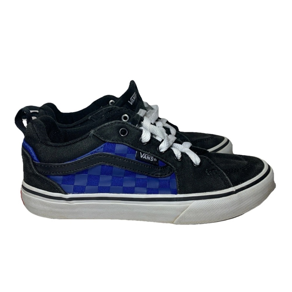 VANS Youth Sneakers Shoes Sz 3 Skateboard Off The Wall BlackBlue Checkered Sport